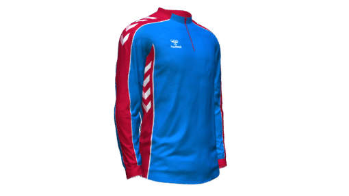 Hummel Club Panel 1/4 Zip Jacket - True Blue-True Red