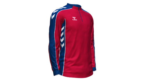 Hummel Club Panel 1/4 Zip Jacket - True Red-Marine