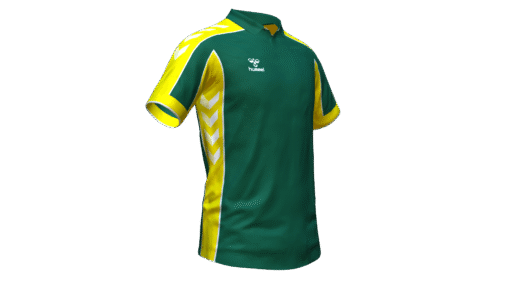 Hummel Club Panel Polo - Evergreen-Blazing Yellow