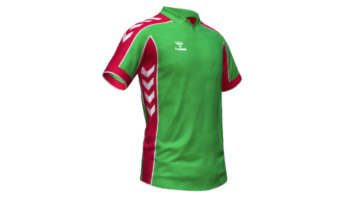 Hummel Club Panel Polo - Green Gecko-True Red