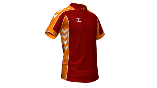 Hummel Club Panel Polo - Maroon-Orange Tiger