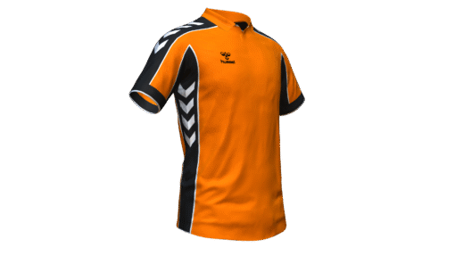 Hummel Club Panel Polo - Orange Tiger-Black