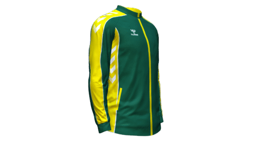 Hummel Club Panel Track Jacket - Evergreen-Blazing Yellow