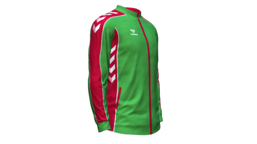 Hummel Club Panel Track Jacket - Green Gecko-True Red