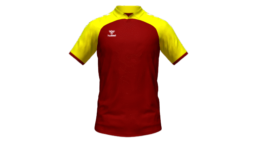 Hummel Club Match Polo - Maroon-Blazing Yellow