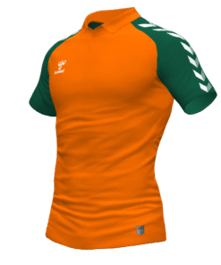 Hummel Match Polo - Orange Tiger-Evergreen