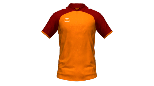 Hummel Club Match Polo - Orange Tiger-Maroon
