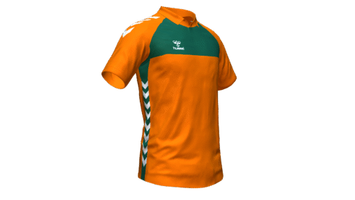 Hummel Playful Polo - Orange Tiger-Evergreen
