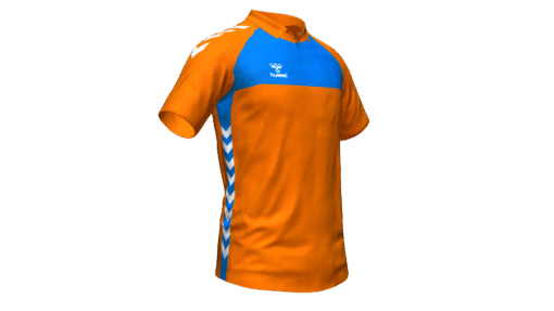 Hummel Playful Polo - Orange Tiger-True Blue