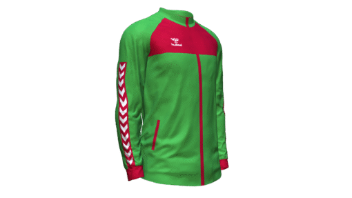 Hummel Playful Track Jacket - Green Gecko-True Red