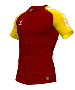 Hummel Match Jersey - Maroon-Sports Yellow