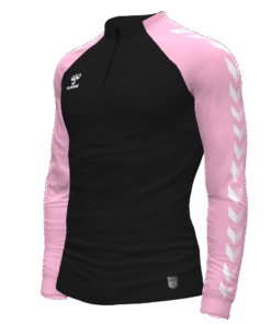 Hummel Match 1/4 Zip Jacket - Black-Cotton Candy