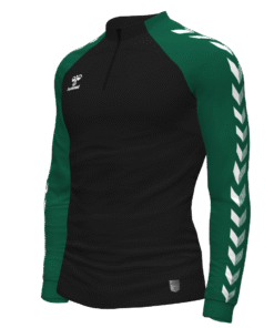 Hummel Match 1/4 Zip Jacket - Black-Evergreen
