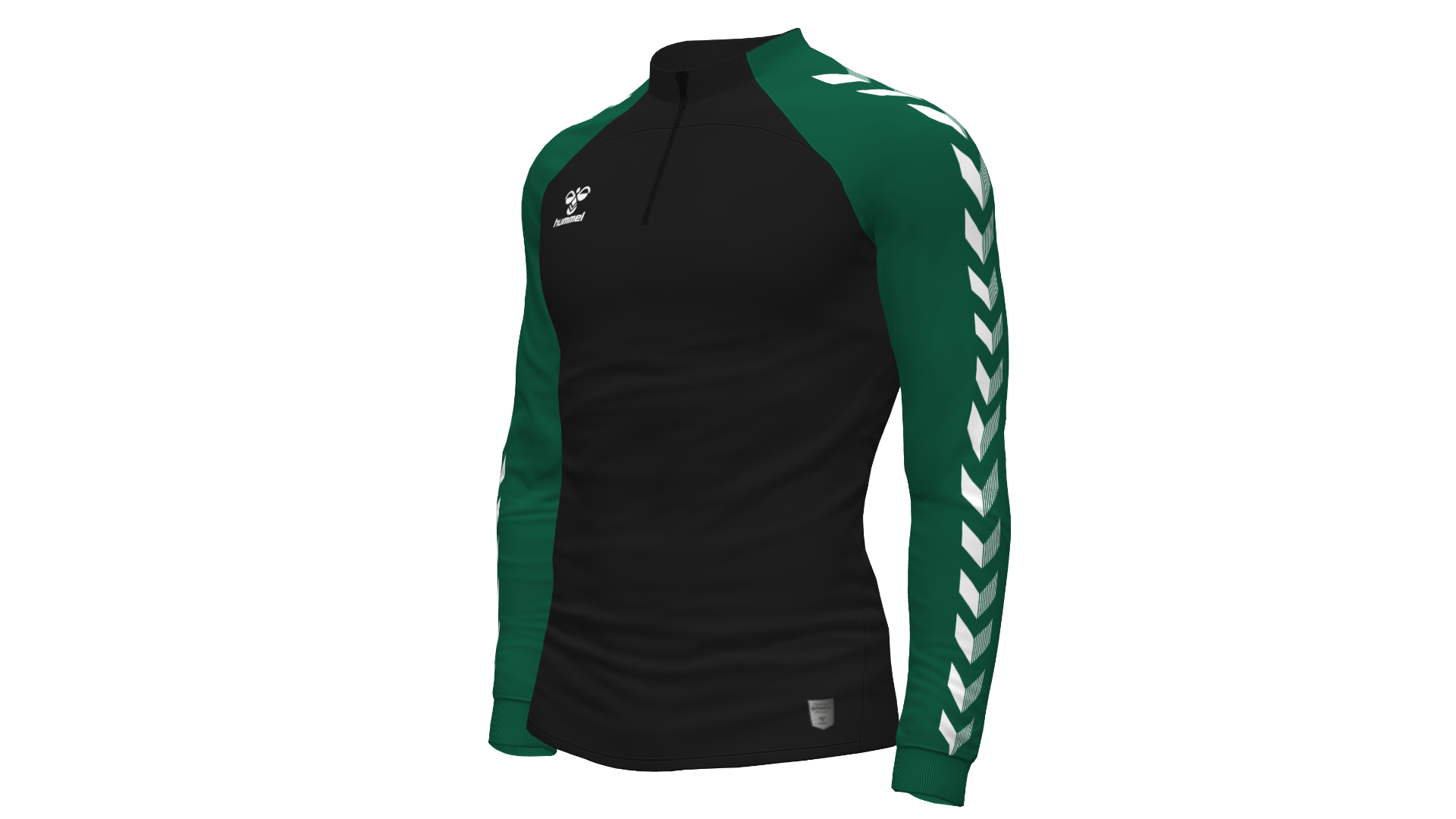 Hummel Match 1/4 Zip Jacket - Black-Evergreen