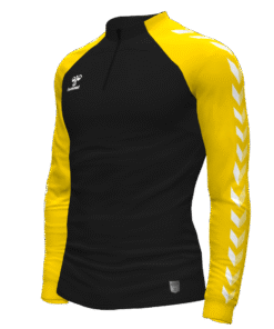 Hummel Match 1/4 Zip Jacket - Black-Sports Yellow