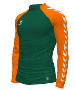 Hummel Match 1/4 Zip Jacket - Evergreen-Orange Tiger