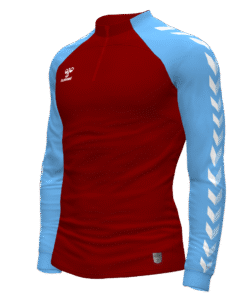 Hummel Match 1/4 Zip Jacket - Maroon-Argentina Blue