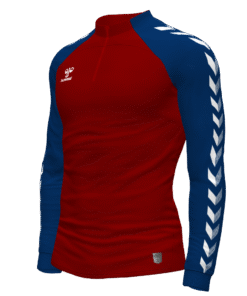 Hummel Match 1/4 Zip Jacket - Maroon-Marine