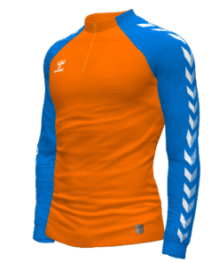 Hummel Match 1/4 Zip Jacket - Orange Tiger-True Blue