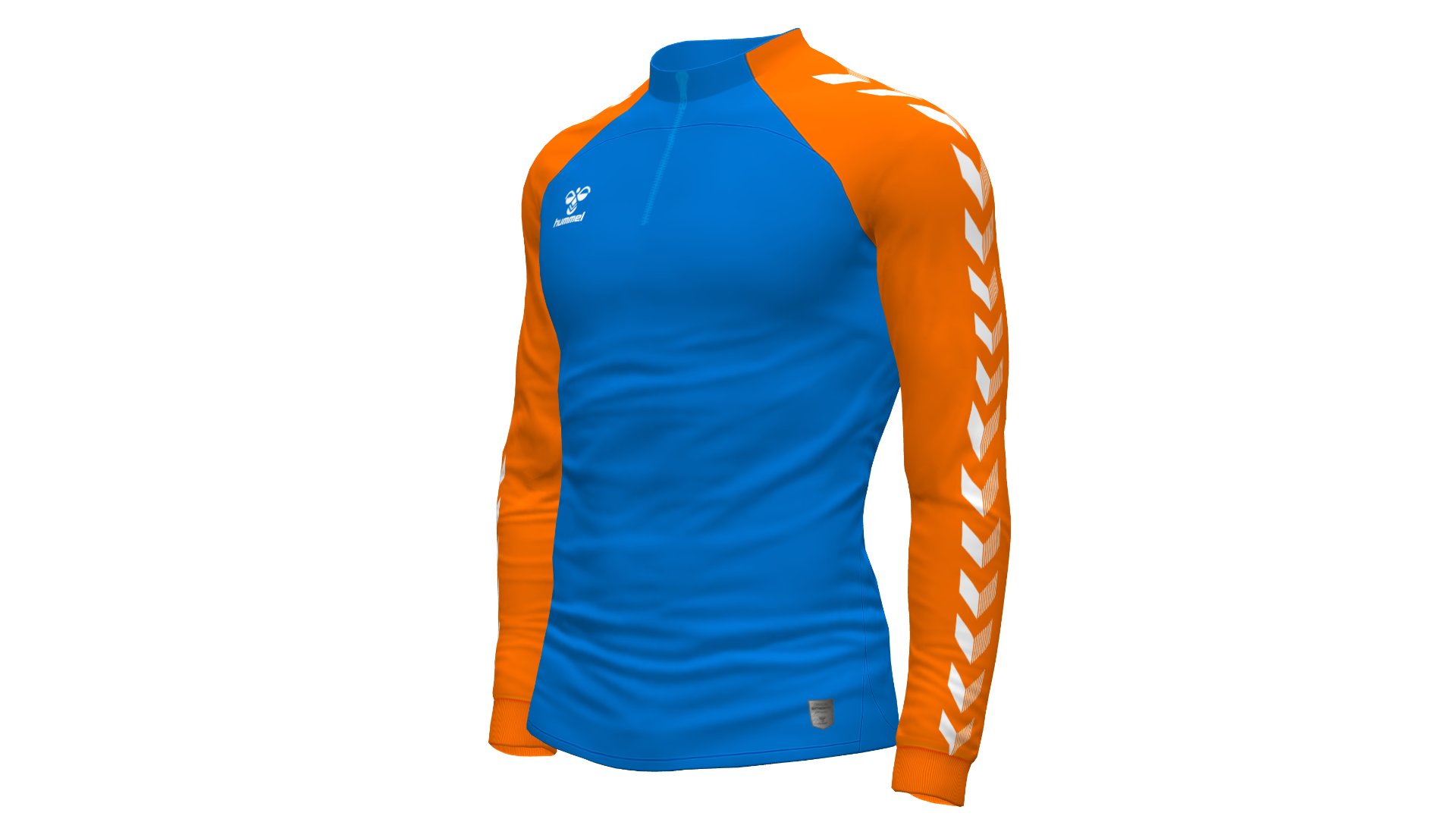 Hummel Match 1/4 Zip Jacket - True Blue-Orange Tiger