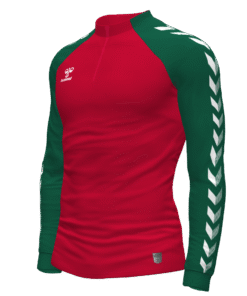 Hummel Match 1/4 Zip Jacket - True Red-Evergreen
