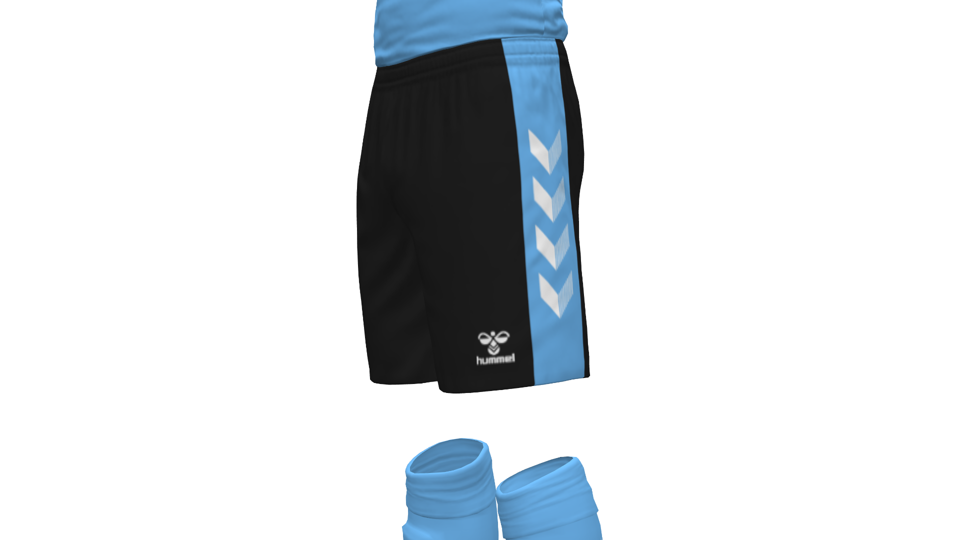 Hummel Match Shorts - Black-Argentina Blue
