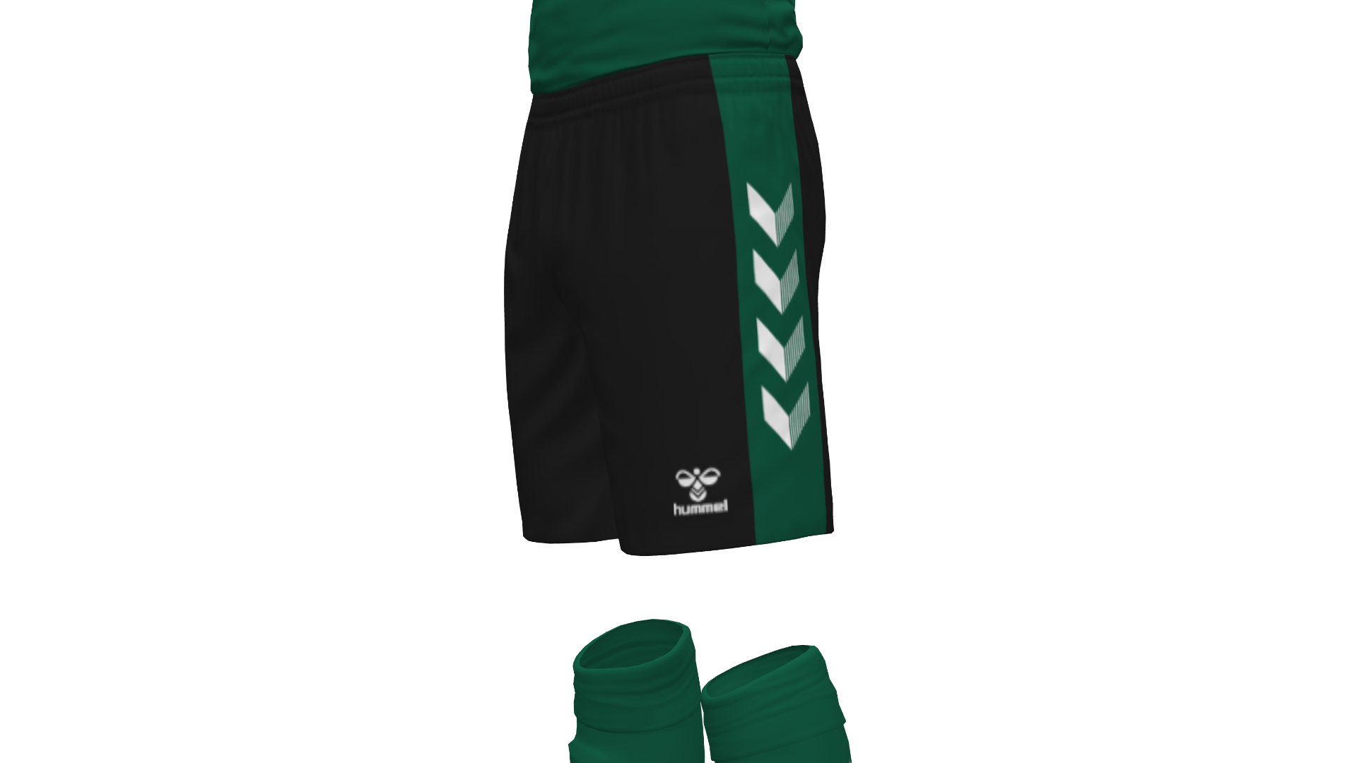 Hummel Match Shorts - Black-Evergreen