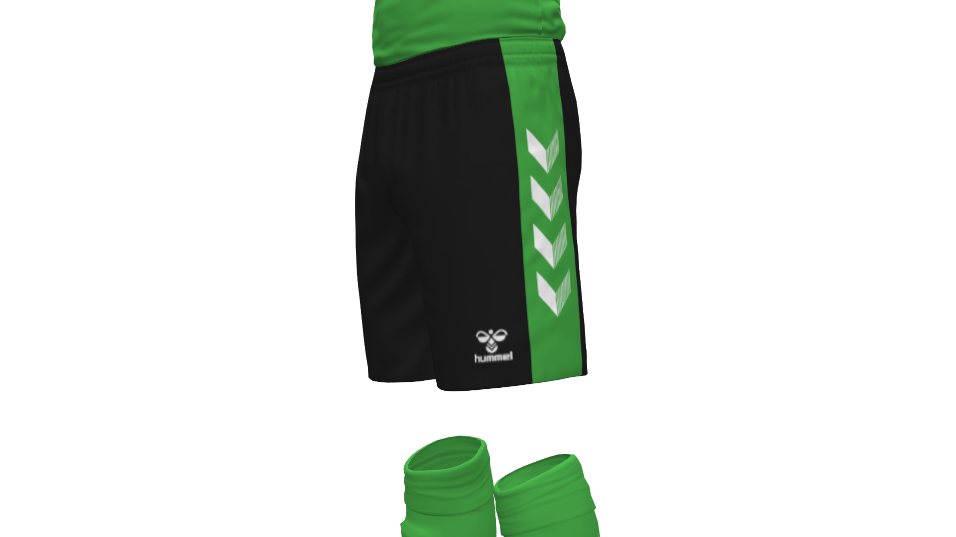 Hummel Match Shorts - Black-Green Gecko