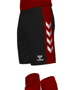 Hummel Match Shorts - Black-Maroon