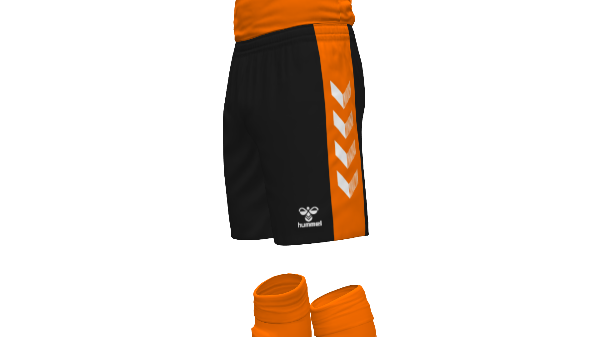 Hummel Match Shorts - Black-Orange Tiger