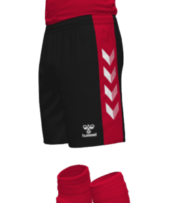 Hummel Match Shorts - Black-True Red