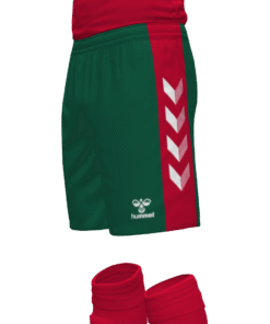 Hummel Match Shorts - Evergreen-True Red
