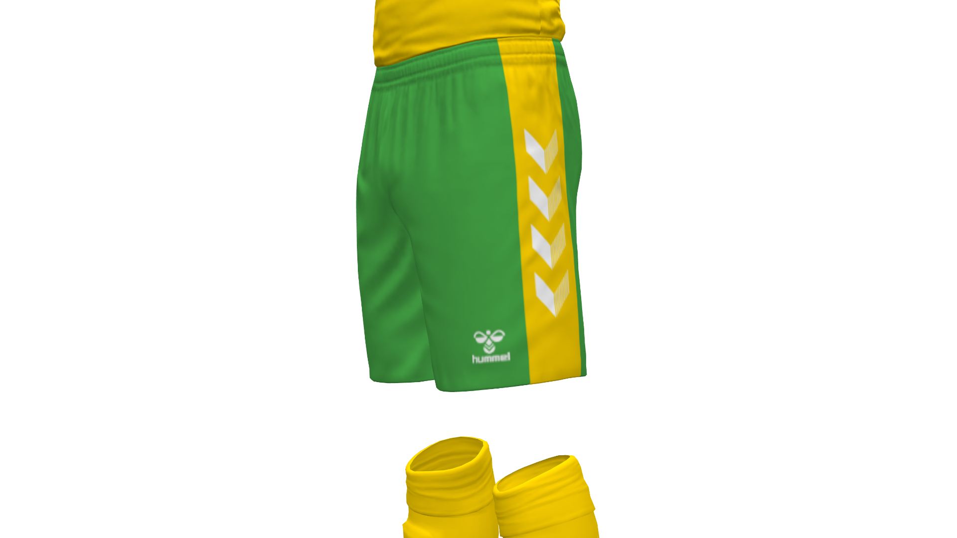 Hummel Match Shorts - Green Gecko-Sports Yellow