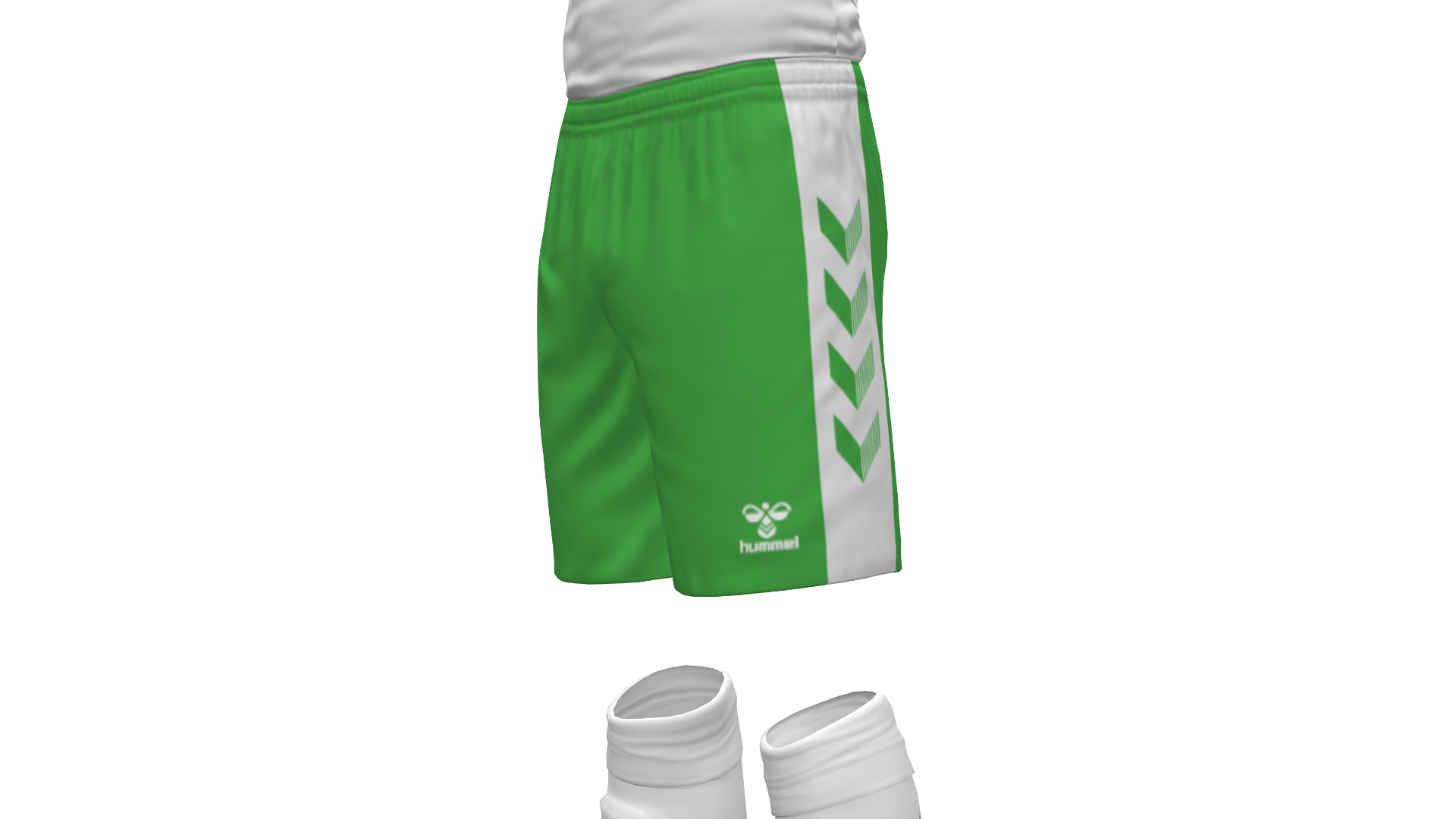 Hummel Match Shorts - Green Gecko-White