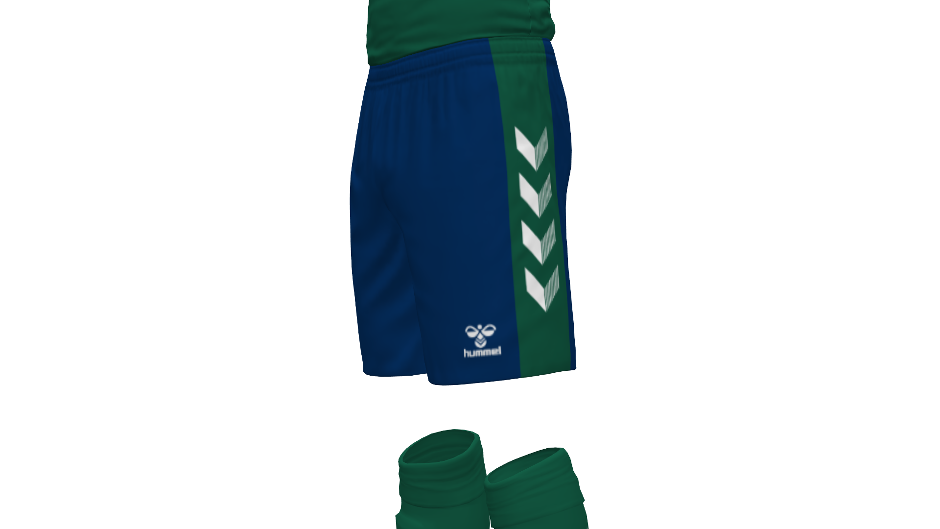 Hummel Match Shorts - Marine-Evergreen