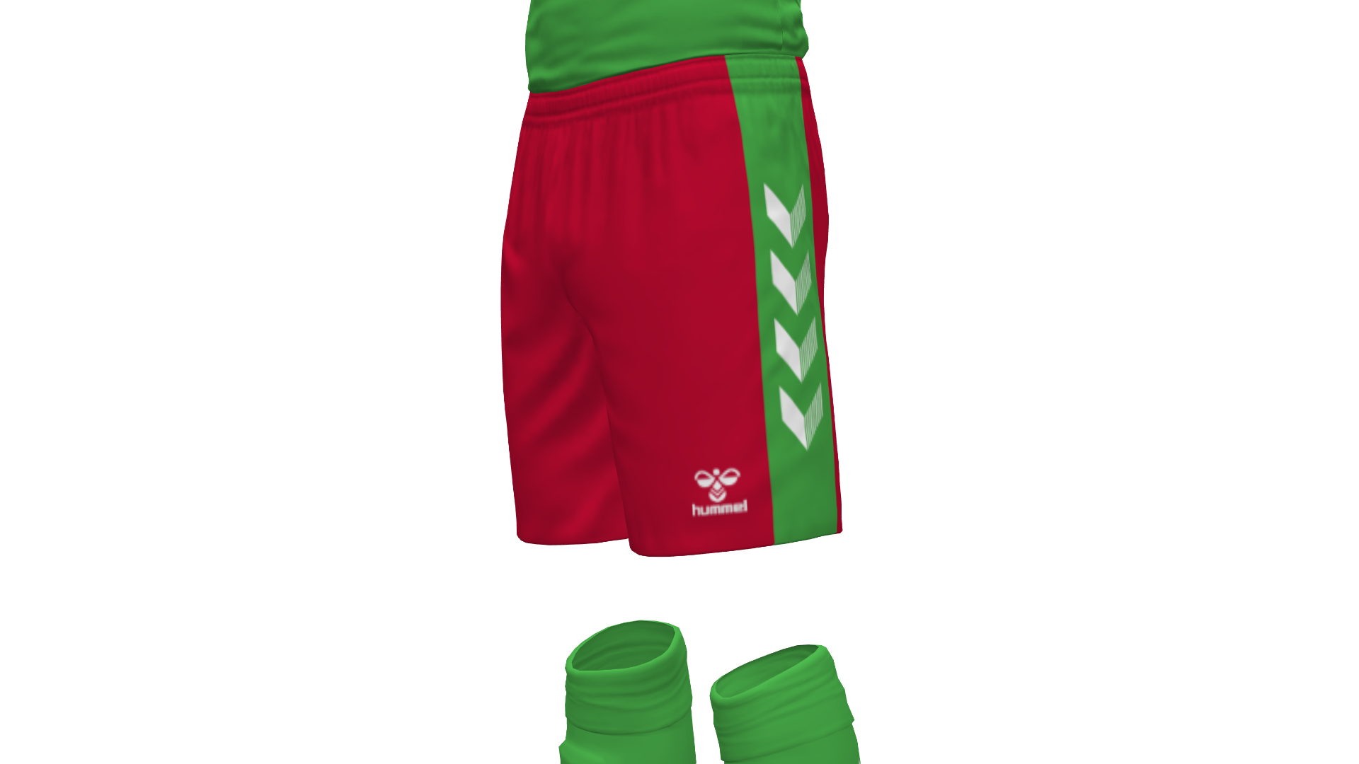 Hummel Match Shorts - True Red-Green Gecko