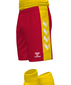 Hummel Match Shorts - True Red-Sports Yellow