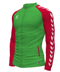 Hummel Match Track Jacket - Green Gecko-True Red