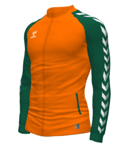 Hummel Match Track Jacket - Orange Tiger-Evergreen