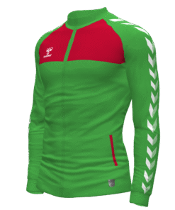 Hummel Playful Track Jacket - Green Gecko-True Red