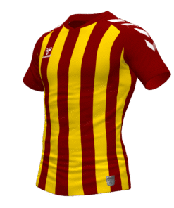 Hummel Stripe Jersey - Maroon-Sports Yellow