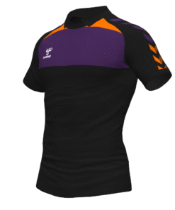 Hummel League Polo - Black-Acai-Orange Tiger