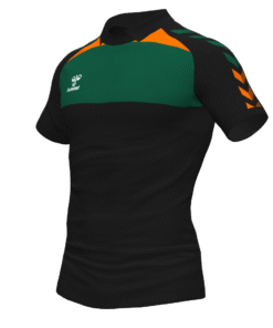 Hummel League Polo - Black-Evergreen-Orange Tiger