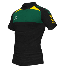 Hummel League Polo - Black-Evergreen-Sports Yellow
