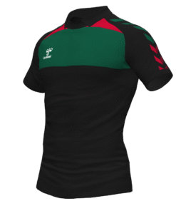 Hummel League Polo - Black-Evergreen-Sports Yellow