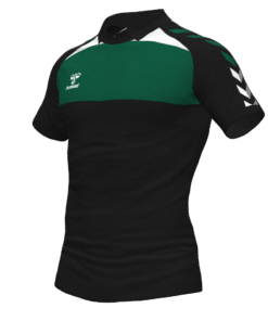 Hummel League Polo - Black-Evergreen-White
