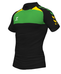 Hummel League Polo - Black-Green Gecko-Sports Yellow