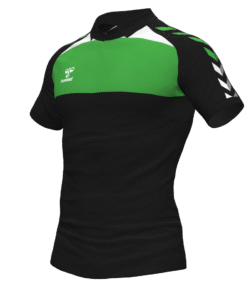 Hummel League Polo - Black-Green Gecko-White