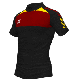Hummel League Polo - Black-Maroon-Sports Yellow