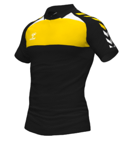 Hummel League Polo - Black-Sports Yellow-White